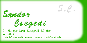 sandor csegedi business card